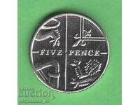 (¯`'•.¸ 5 Pence 2014 GREAT BRITAIN ¸.•'´¯)