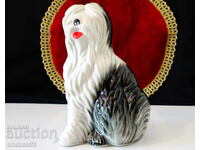 Πορσελάνινο ειδώλιο, αγαλματίδιο σκύλου Bobtail, σφραγίδα