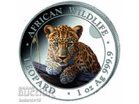 1 oz Silver Leopard - Somalia 2025 - Colored