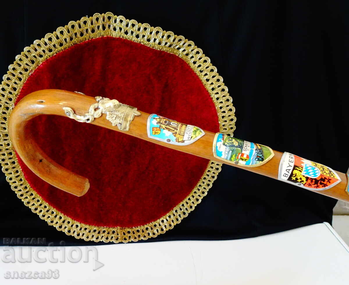 Тиролски бастун 12 значки,Елен,Сърна,Орел,Кон. - 6