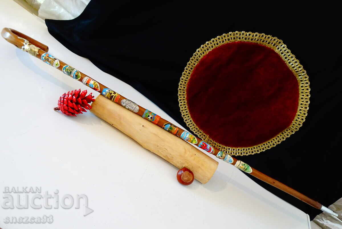 Тиролски бастун 12 значки,Елен,Сърна,Орел,Кон.