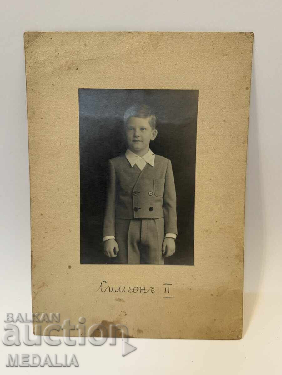 Tsar Simeon II - Cabinet photograph with autograph - Karastoyanov Tsar Simeon II - Cabinet photograph with autograph - Karastoyanov