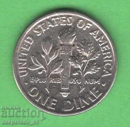 (¯`'•.¸ 10 cents 1989 (P) USA ¸.•'´¯) με τιμή 0.50 BGN | € 0.26