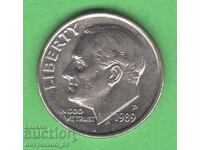 (¯`'•.¸ 10 cents 1989 (P) USA ¸.•'´¯)