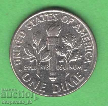 (¯`'•.¸ 10 cents 2001 (D) USA ¸.•'´¯) with price 0.50 BGN | € 0.26