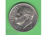 (¯`'•.¸ 10 cenți 2003 (D) SUA ¸.•'´¯)