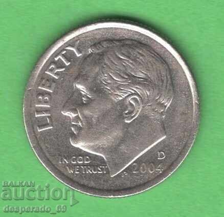 (¯`'•.¸ 10 cenți 2004 (D) SUA ¸.•'´¯)