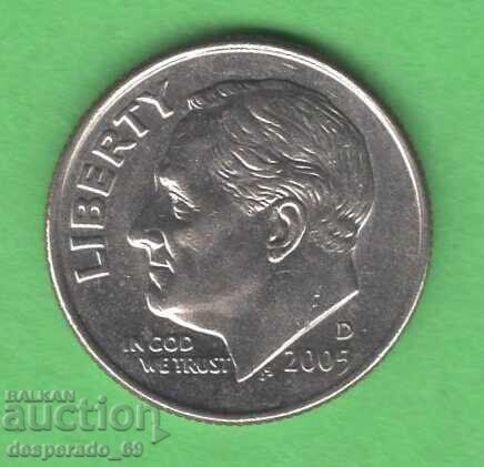 (¯`'•.¸ 10 cenți 2005 (D) SUA ¸.•'´¯)