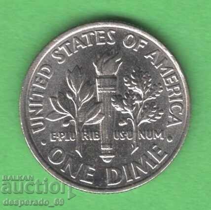 (¯`'•.¸   10 цента 2011 (D)  САЩ  ¸.•'´¯) с цена 0.50 лв. | € 0.26