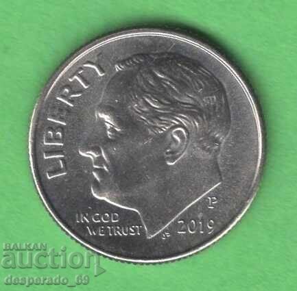 (¯`'•.¸   10 цента 2019 (P)  САЩ  ¸.•'´¯)