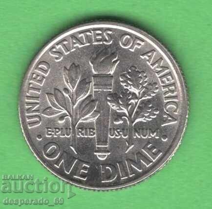 (¯`'•.¸ 10 cenți 1991 (D) SUA ¸.•'´¯) cu preț 0.50 BGN | € 0.26