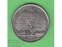 (¯`'•.¸ 25 cenți 1999 D SUA (Connecticut) ¸.•'´¯)