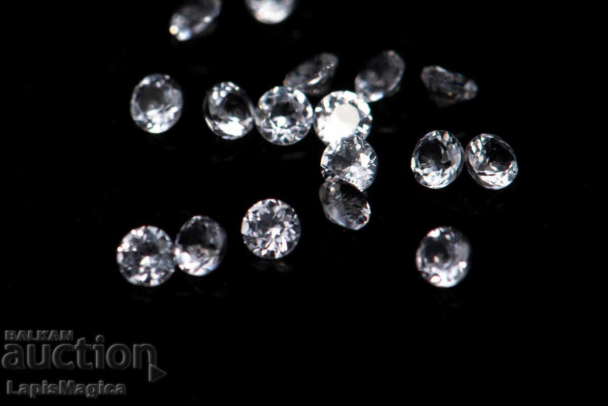 Topaz alb 1.8mm tăietură rotundă - preț pentru 10 bucăți