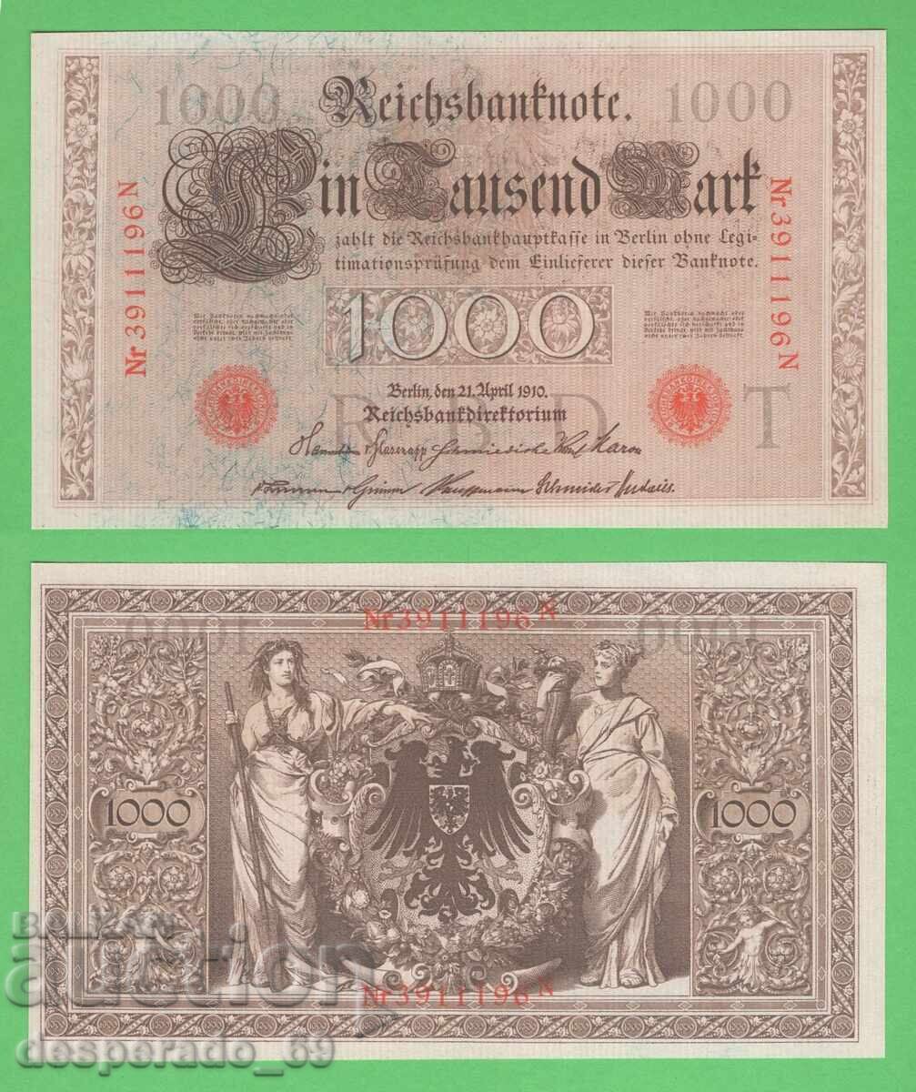 (¯`'•.¸ΓΕΡΜΑΝΙΑ 1000 Μάρκα 1910 UNC¸.•'´¯)
