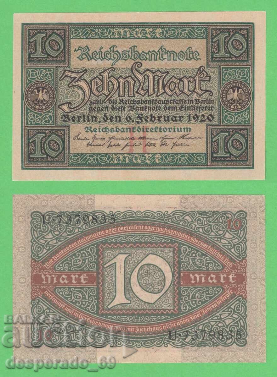 (¯`'•.¸ΓΕΡΜΑΝΙΑ 10 μάρκα 1920 UNC¸.•'´¯)