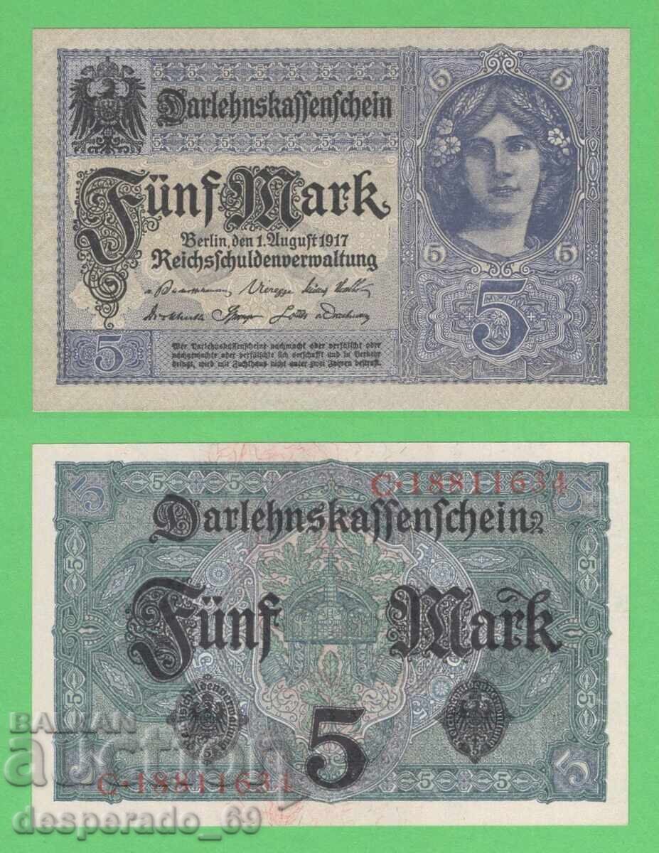 (¯`'•.¸ГЕРМАНИЯ  5 марки 1917  UNC  (2)¸.•'´¯)