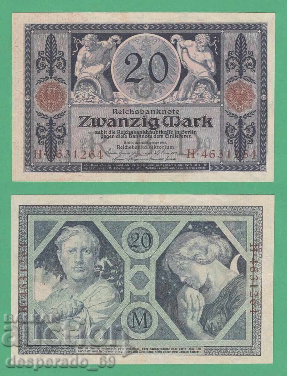 (¯`'•.¸GERMANIA 20 mărci 1915 aUNC¸.•'´¯) (¯`'•.¸GERMANIA 20 mărci 1915 aUNC¸.•'´¯)