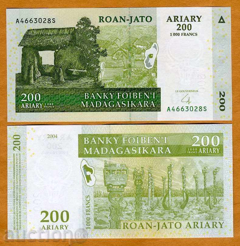 +++ MADAGASCAR 200 ARIARS P 87 2004 UNC +++ +++ MADAGASCAR 200 ARIARS P 87 2004 UNC +++