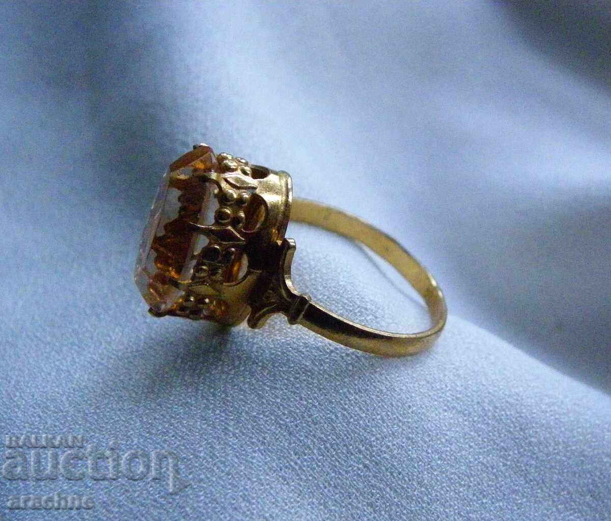 Gold-plated silver ring with morganite with price 115.00 BGN | € 58.80