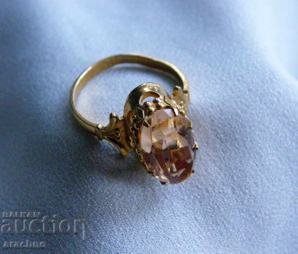 Gold-plated silver ring with morganite - 5
