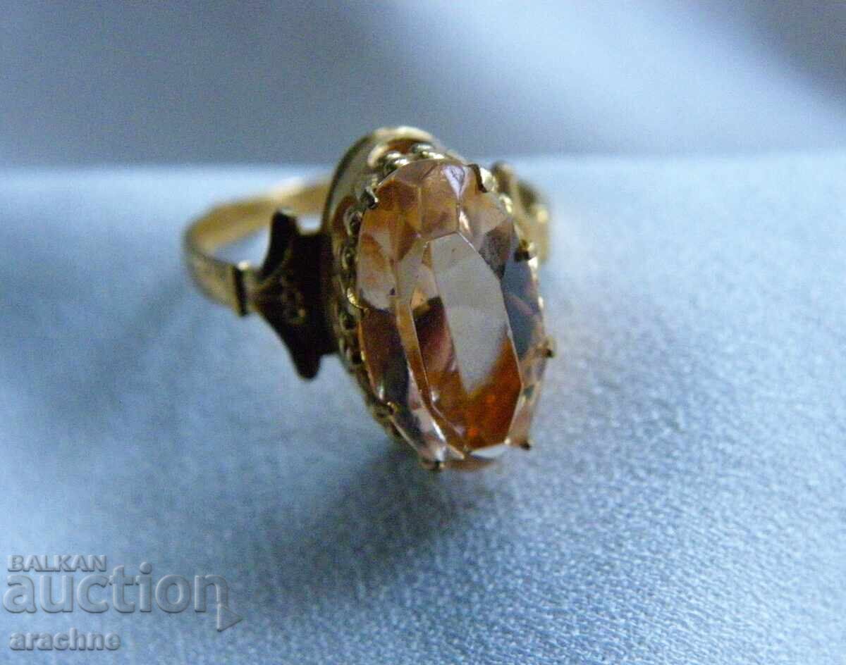 Gold-plated silver ring with morganite - 7