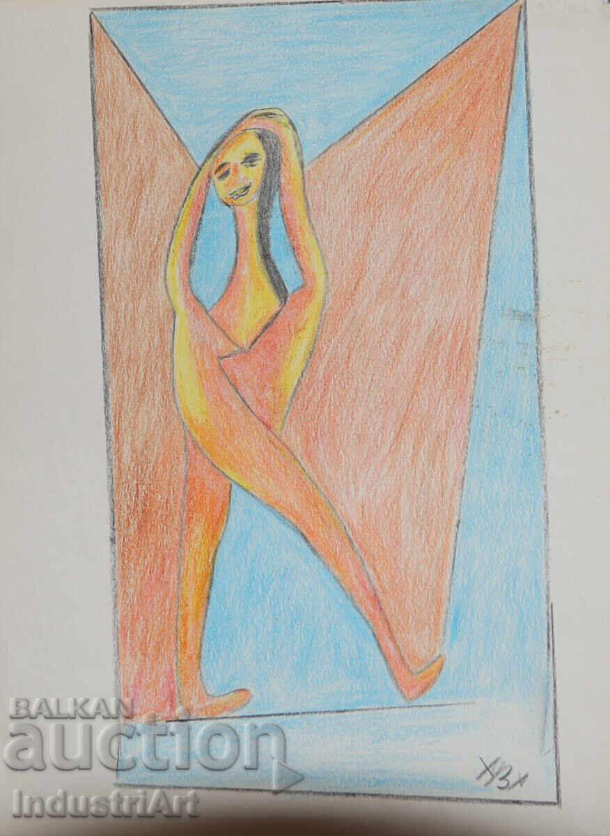 Artă modernă pastel abstract portret corp gol cu preț 100.00 BGN | € 51.13