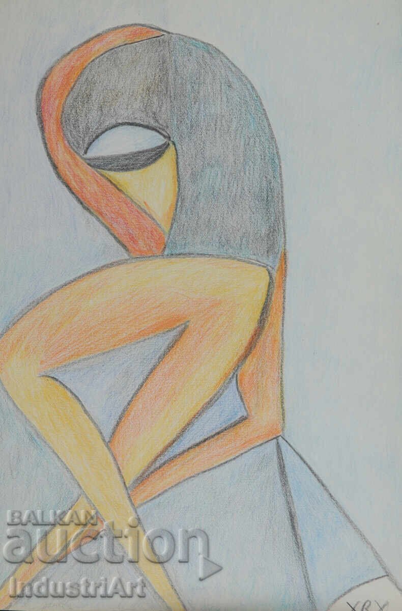 Artă modernă pastel portret abstract corp cu preț 100.00 BGN | € 51.13