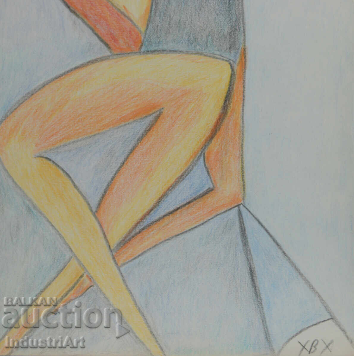 Artă modernă pastel portret abstract corp - 5