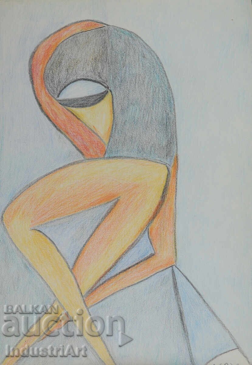 Artă modernă pastel portret abstract corp