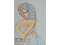 Artă modernă pastel portret abstract corp