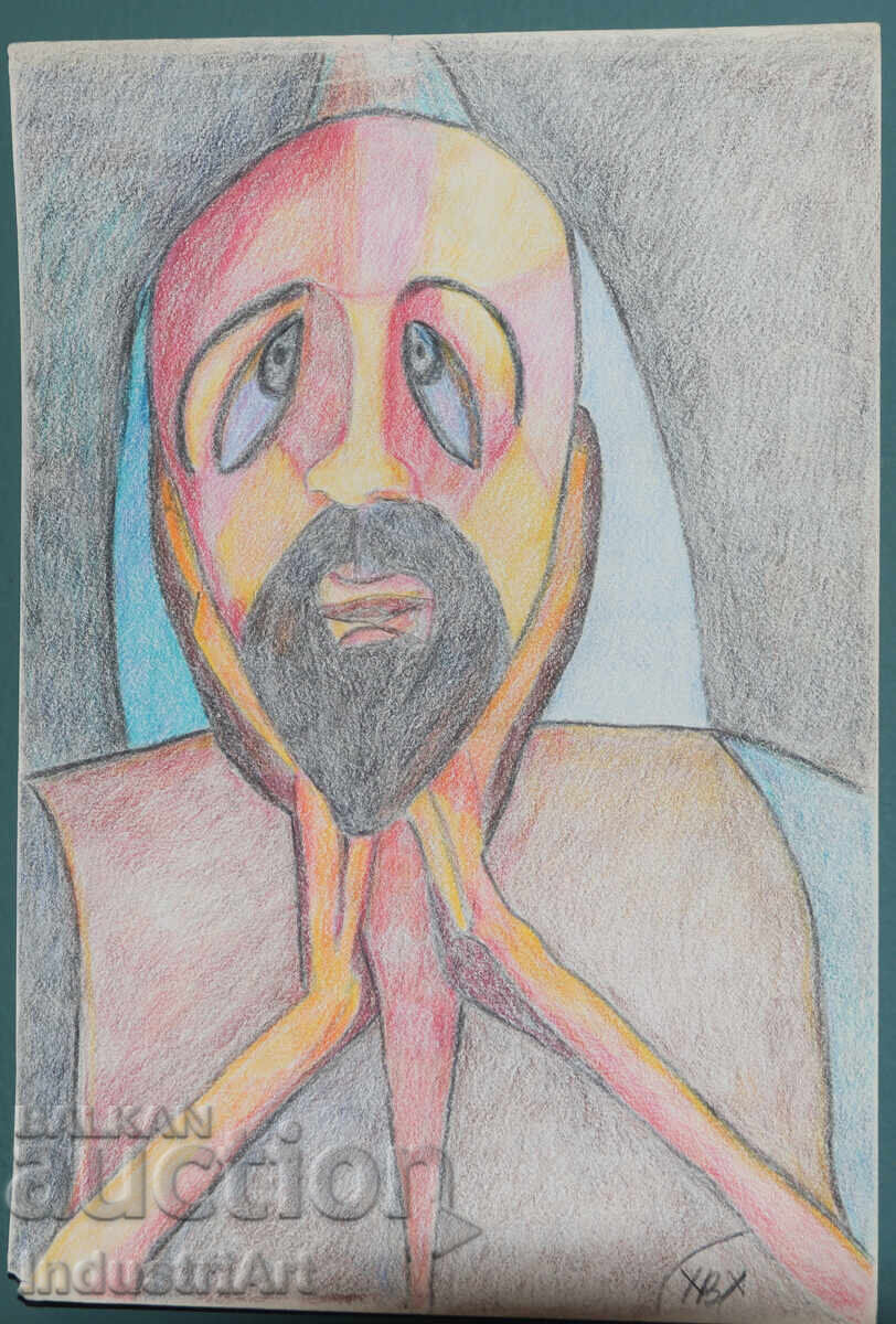 Licitație Artă modernă pastel portret abstract