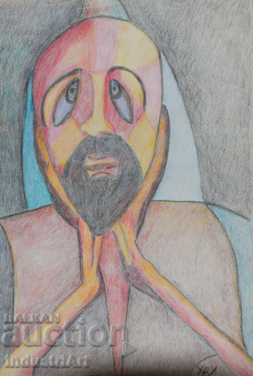 Artă modernă pastel portret abstract