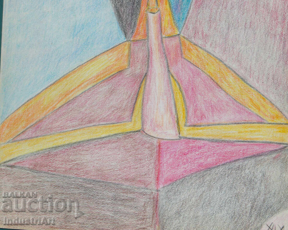 Modern Art Pastel Abstract Female Portrait - 5