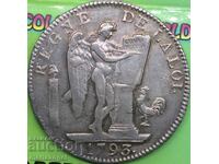 Crown to 6 livres 1793 France AN II 29.45g Silver