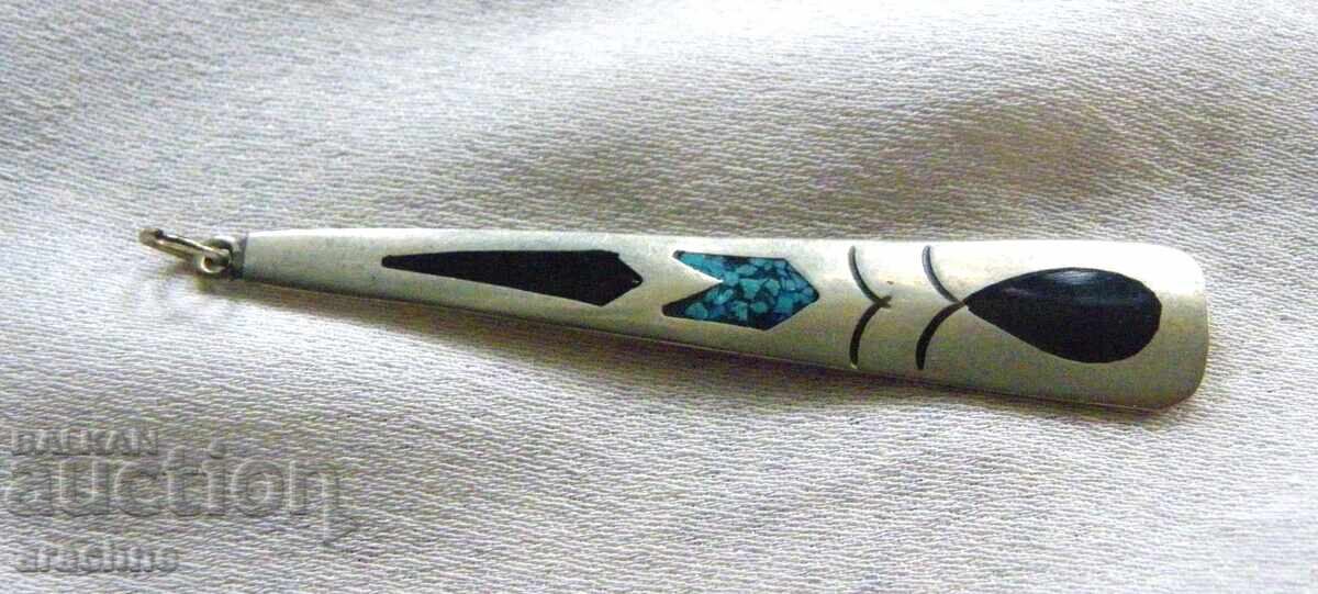 Μετάλλιο από μεξικάνικο σμάλτο και φίλντισι με τιμή 20.00 BGN | € 10.23