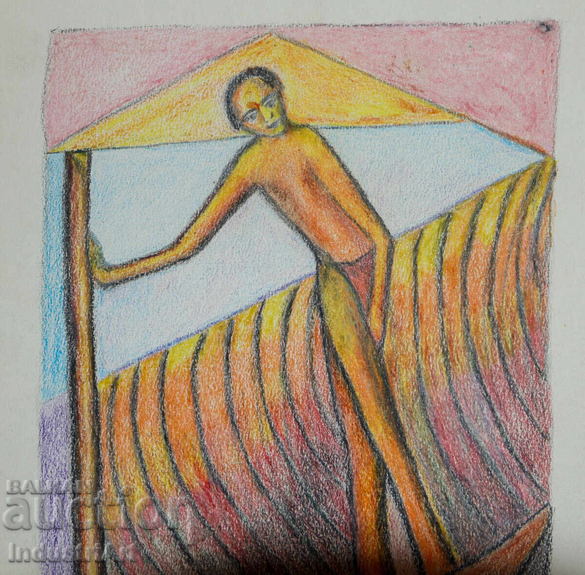 Delivery of Modern Art Pastel Abstract Portrait Body