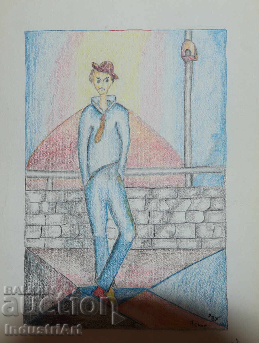 Delivery of Modern Art Pastel Abstract Portrait