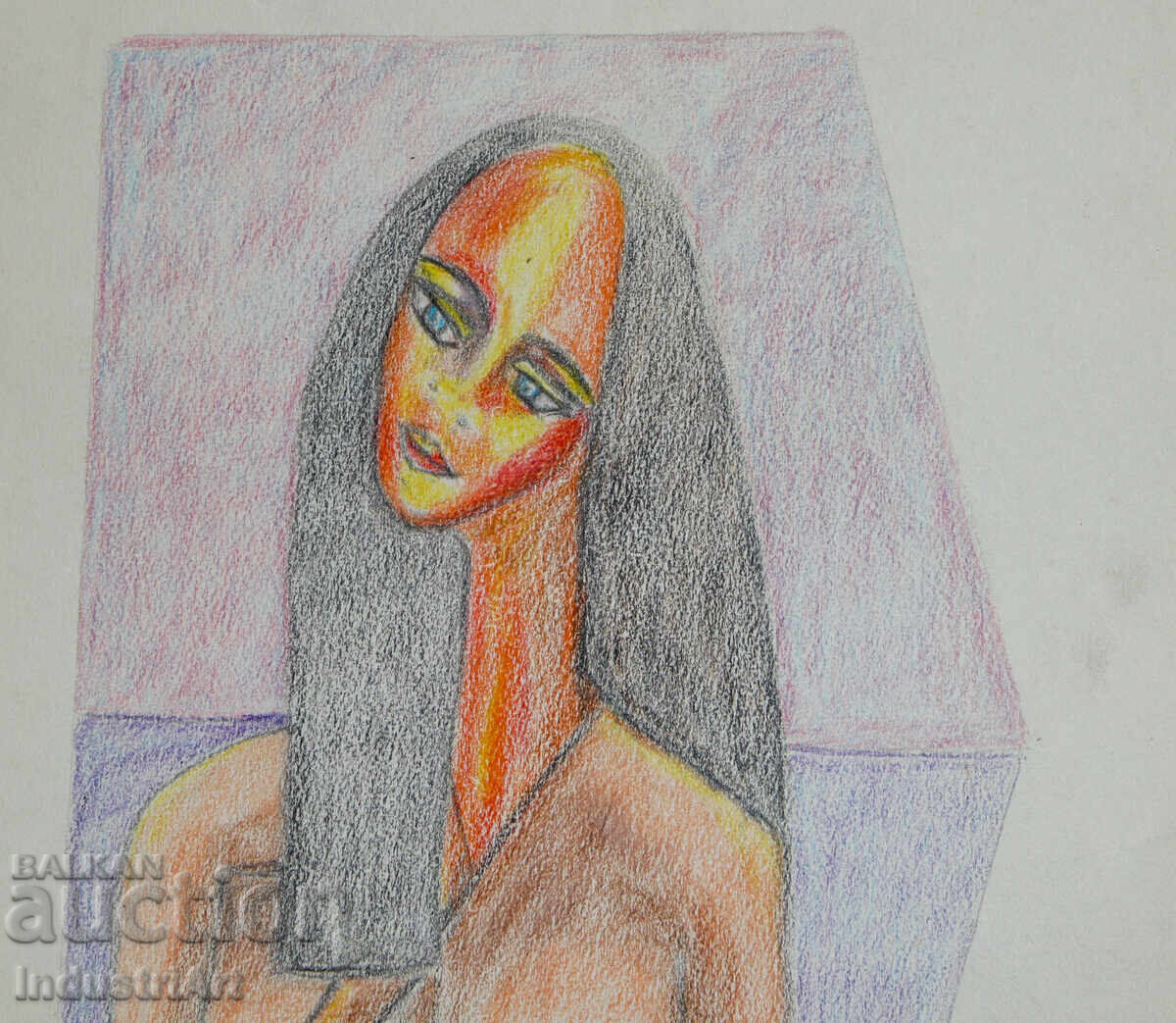 Livrarea Artă modernă pastel abstract portret fată