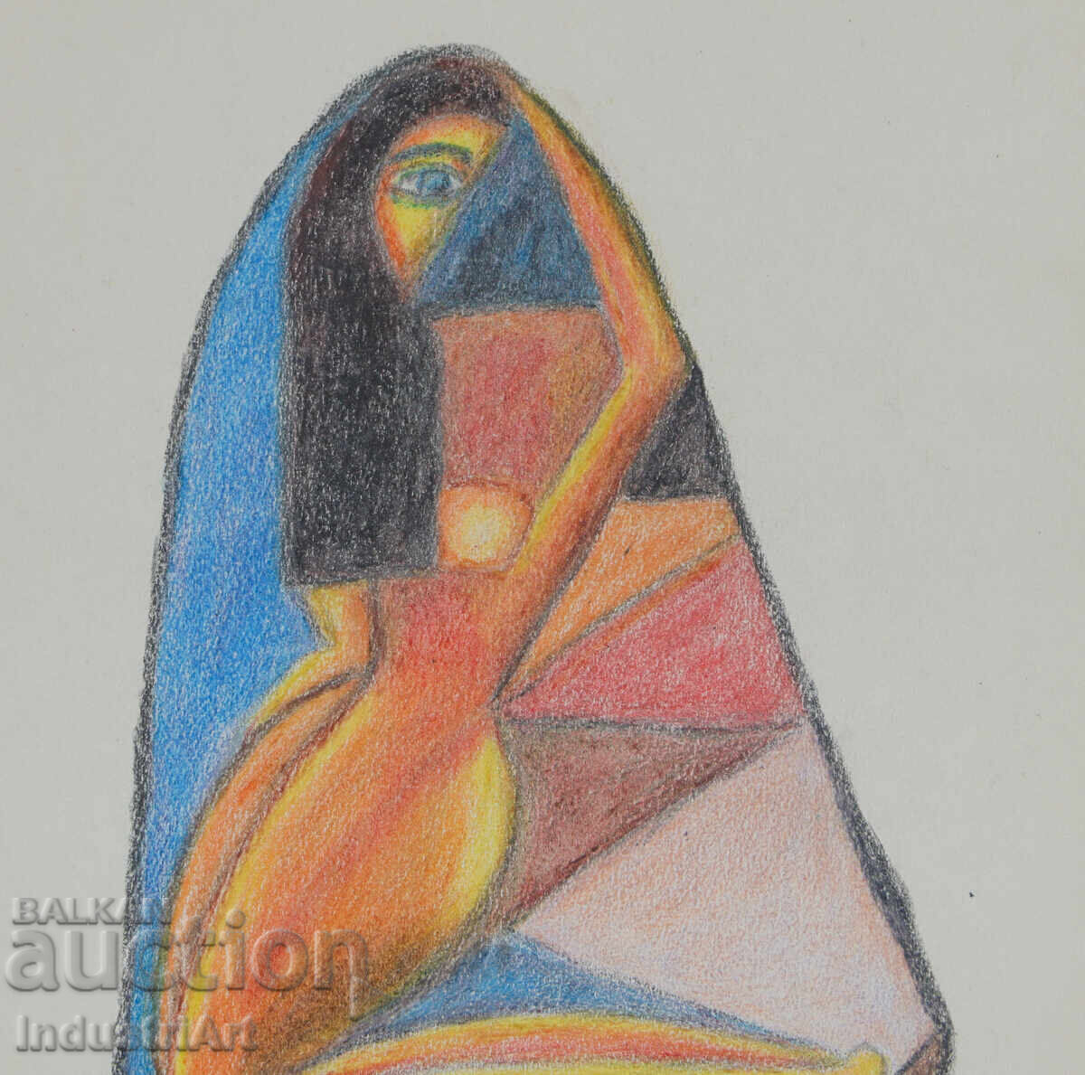 Delivery of Modern Art Pastel Abstract Portrait Body