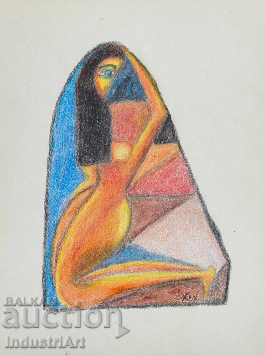 Modern Art Pastel Abstract Portrait Body