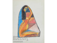 Artă modernă pastel portret abstract corp