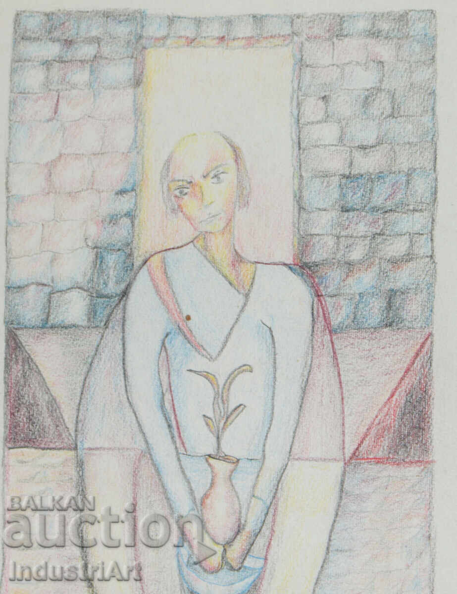 Delivery of Modern Art Pastel Abstract Portrait