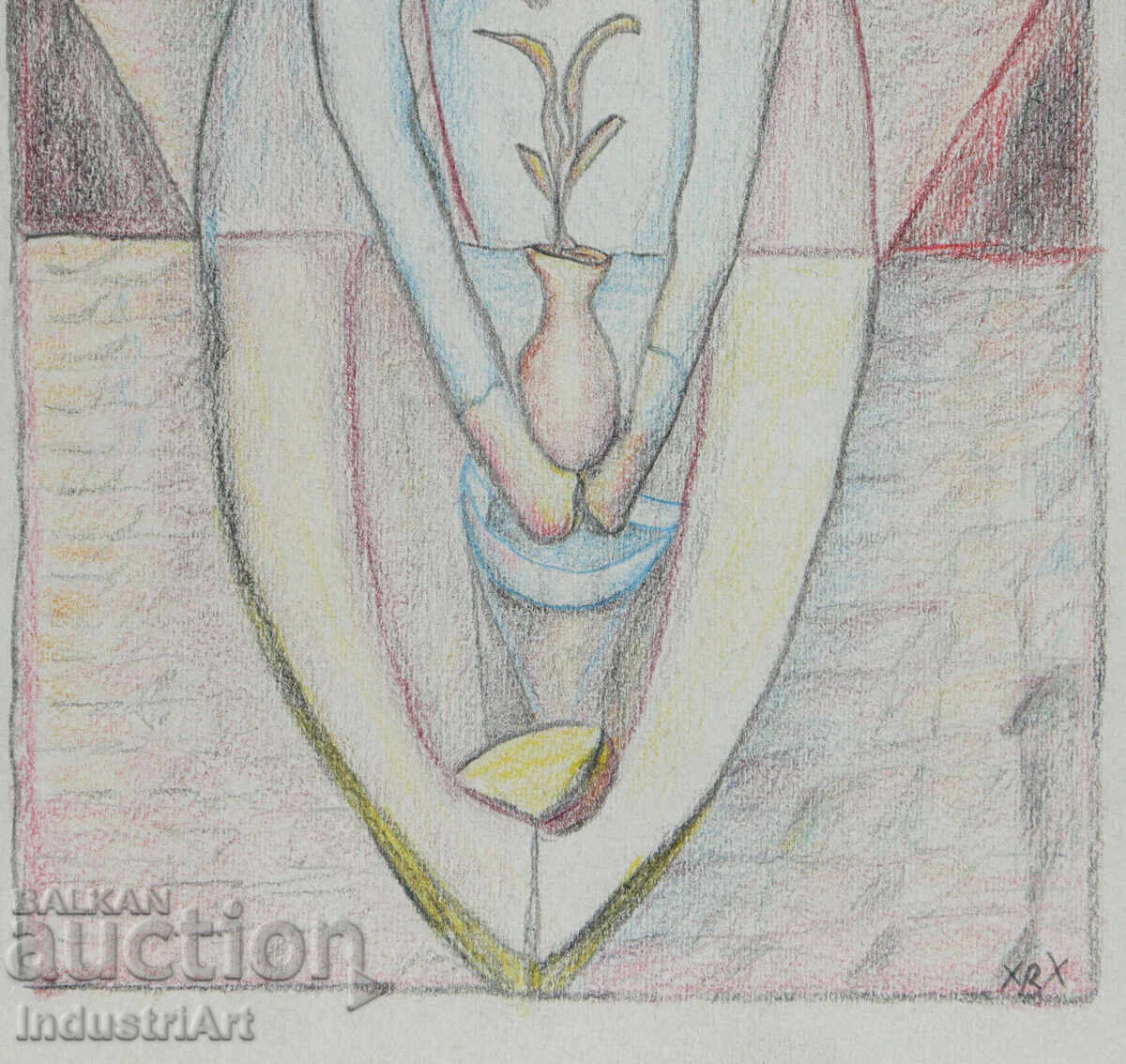 Modern Art Pastel Abstract Portrait - 5