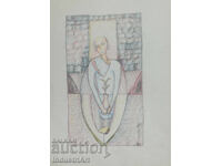 Artă modernă pastel portret abstract