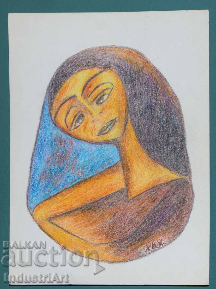 Artă modernă pastel abstract portret feminin cu preț 100.00 BGN | € 51.13