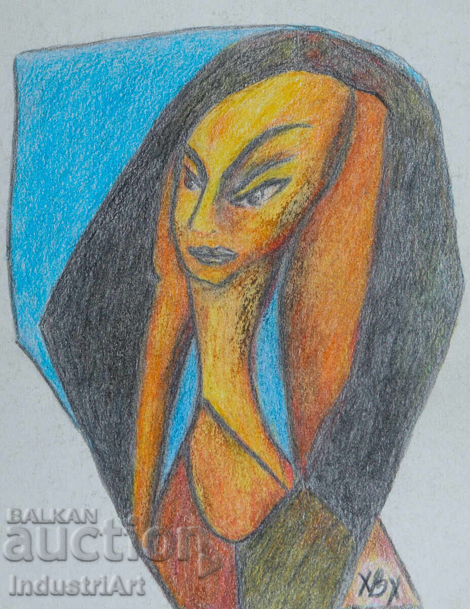 Artă modernă pastel portret abstract cu preț 100.00 BGN | € 51.13