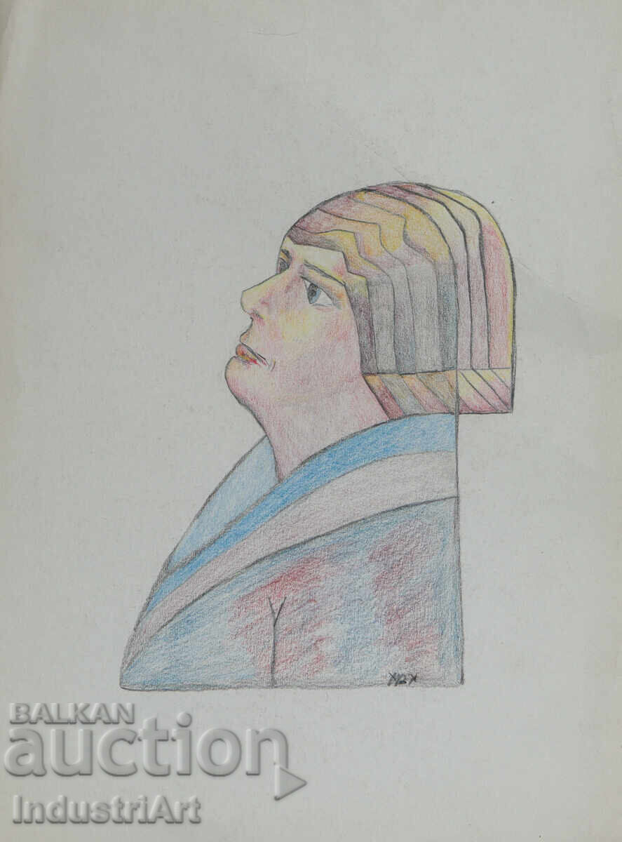 Δημοπρασία Σύγχρονη τέχνη παστέλ αφηρημένο πορτρέτο Δημοπρασία Σύγχρονη τέχνη παστέλ αφηρημένο πορτρέτο