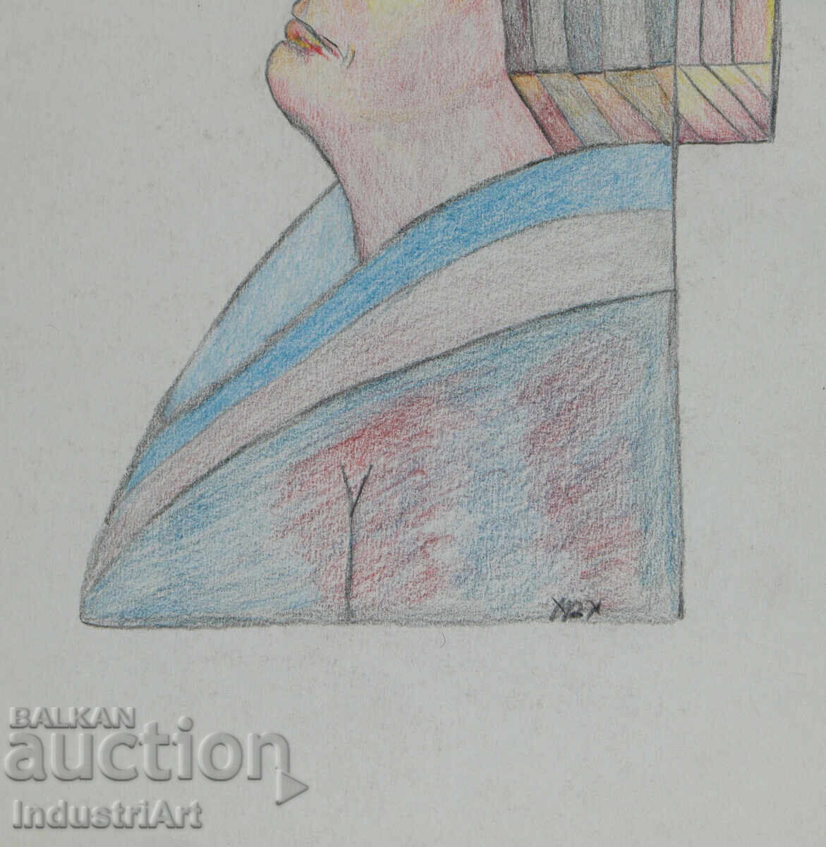 Σύγχρονη τέχνη παστέλ αφηρημένο πορτρέτο - 5 Σύγχρονη τέχνη παστέλ αφηρημένο πορτρέτο - 5