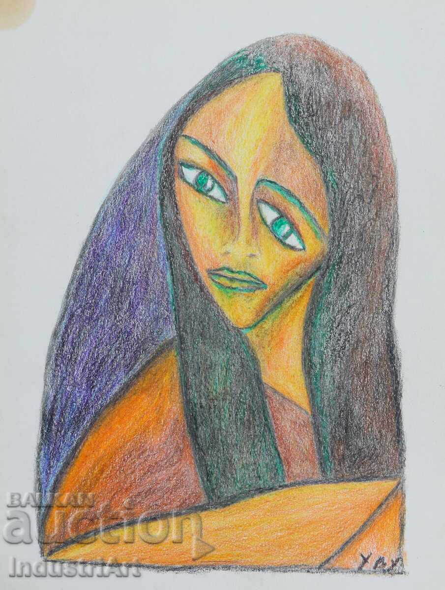 Artă modernă pastel portret abstract cu preț 100.00 BGN | € 51.13