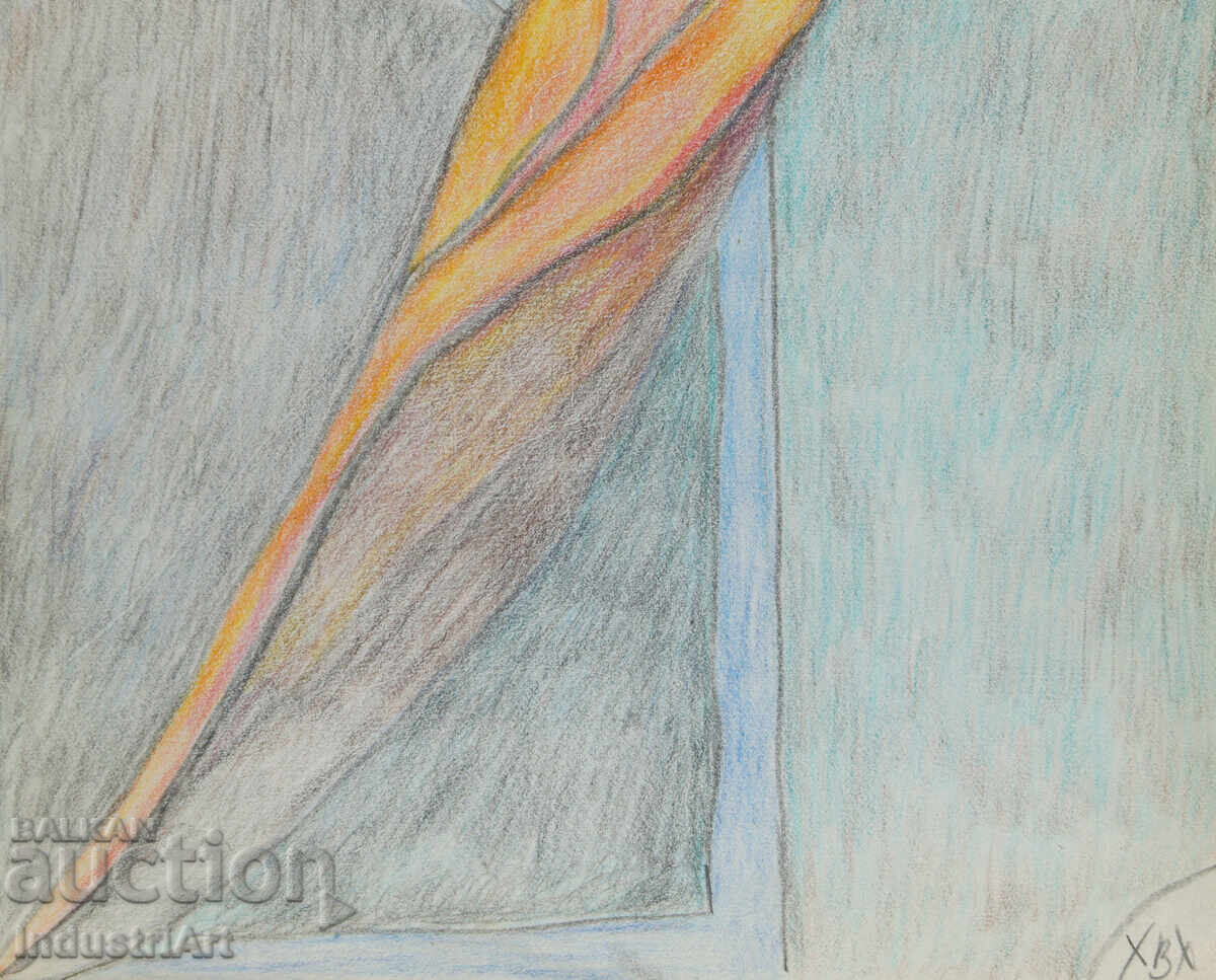 Modern Art Pastel Abstract Nude Body - 5